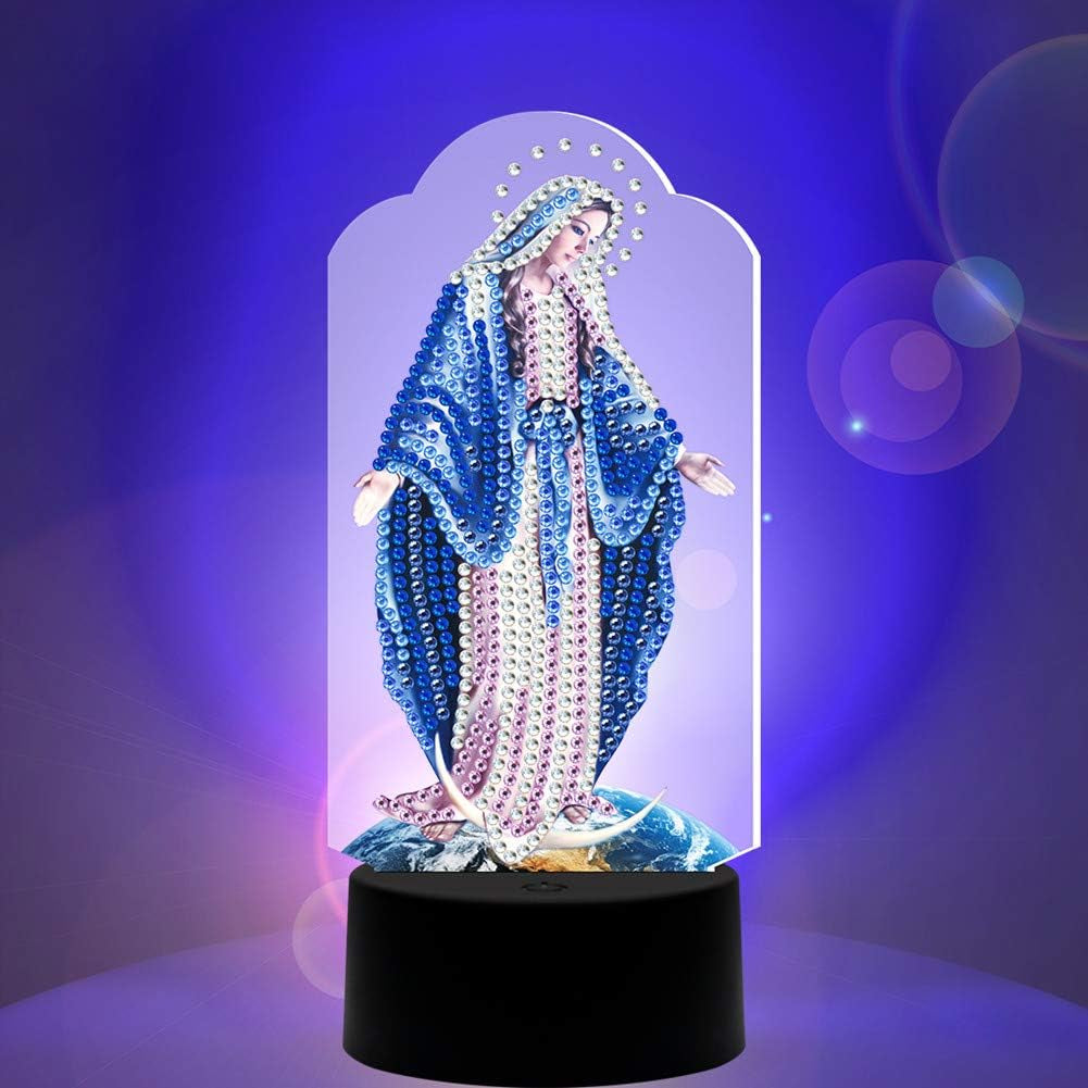 Diamond Painting Night Lamp Lamp Card DIY Decorative Painting Night Lamp Bedroom Lighting Night Lamp DIY Diamond Painting Lamp with LED Lamp Child Night Lamp Bedside Night Lamp Home Decoration Lamp