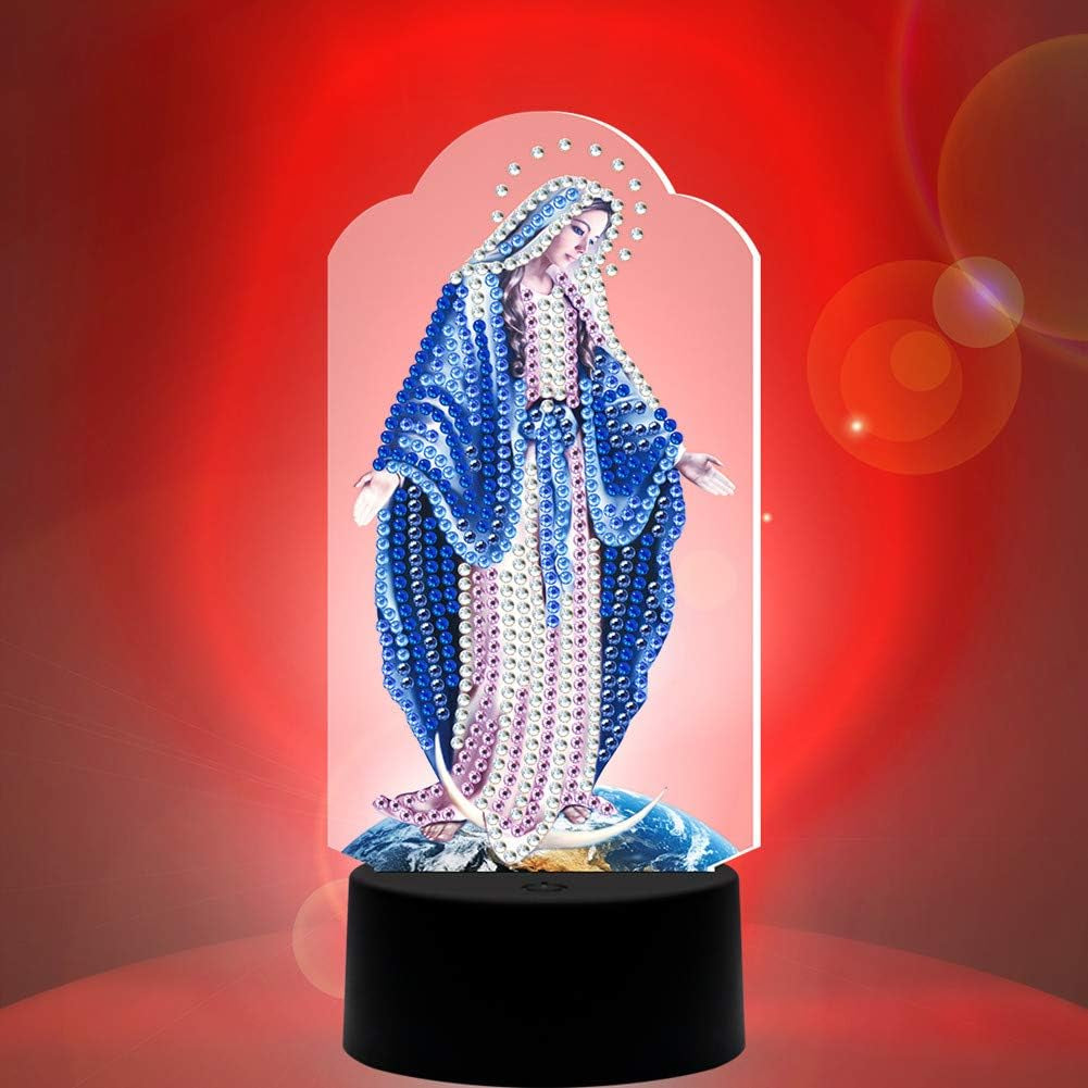 Diamond Painting Night Lamp Lamp Card DIY Decorative Painting Night Lamp Bedroom Lighting Night Lamp DIY Diamond Painting Lamp with LED Lamp Child Night Lamp Bedside Night Lamp Home Decoration Lamp