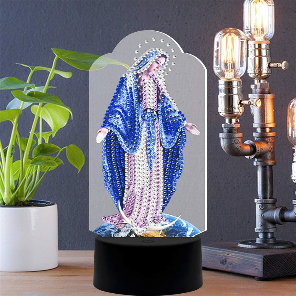 Diamond Painting Night Lamp Lamp Card DIY Decorative Painting Night Lamp Bedroom Lighting Night Lamp DIY Diamond Painting Lamp with LED Lamp Child Night Lamp Bedside Night Lamp Home Decoration Lamp
