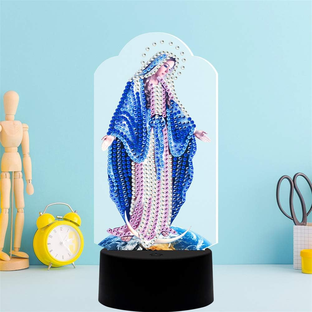 Diamond Painting Night Lamp Lamp Card DIY Decorative Painting Night Lamp Bedroom Lighting Night Lamp DIY Diamond Painting Lamp with LED Lamp Child Night Lamp Bedside Night Lamp Home Decoration Lamp